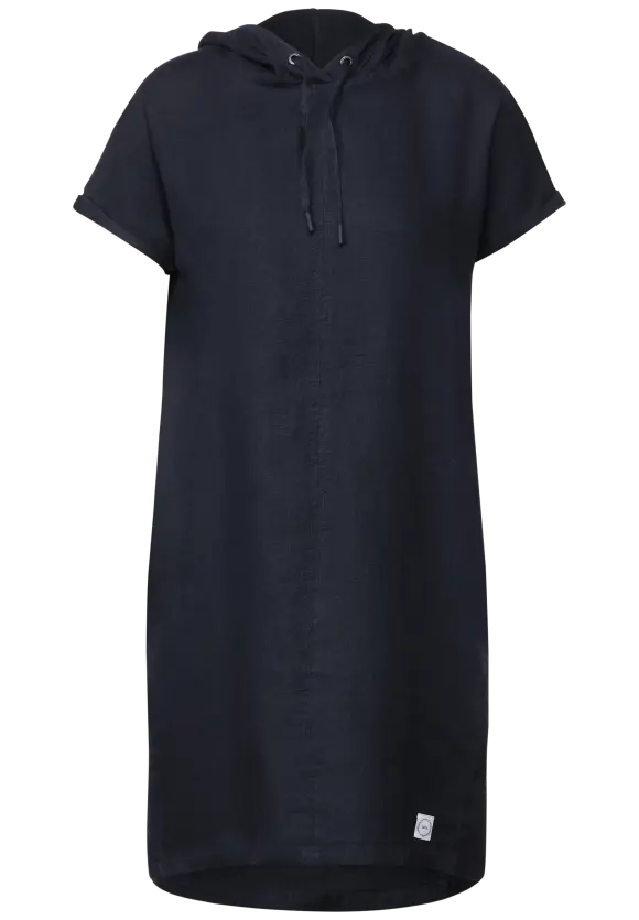 143465- Navy Linen Dress with Hood- Cecil