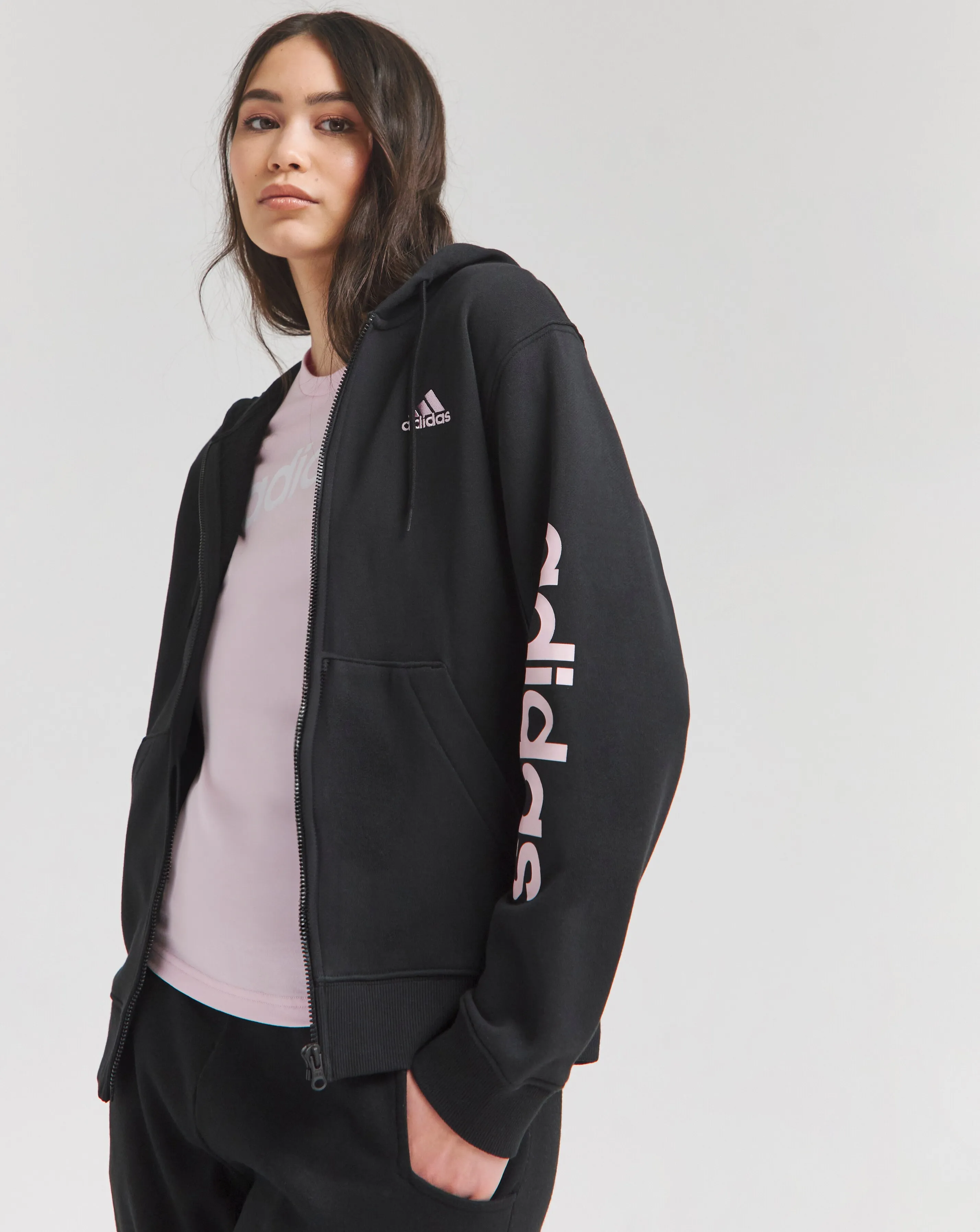 adidas Linear Full Zip Hoodie | Simply Be