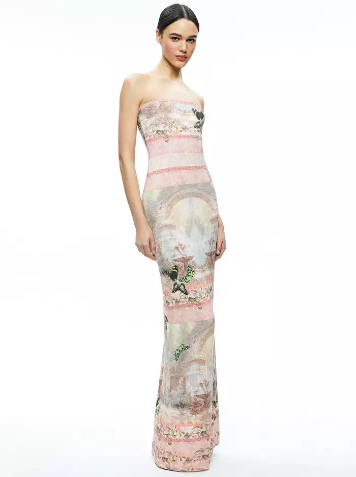 Alice + Olivia - Delora Strapless Maxi Dress - Versailles