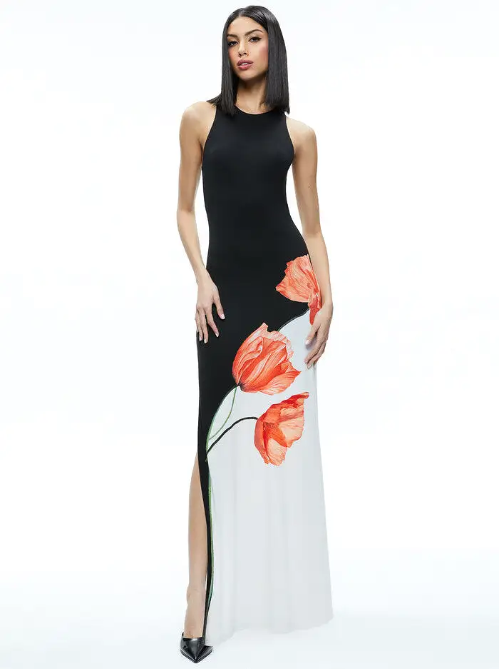 Alice + Olivia - Pania Racer Maxi Dress - Dream Life Black