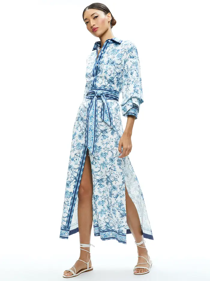 Alice + Olivia - Tanika Button Down Maxi Dress - Je L’adore Spring Sky