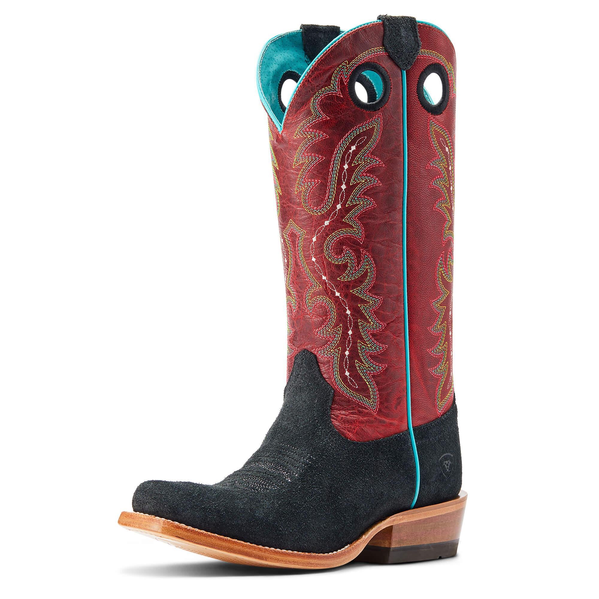 Ariat Futurity Black Roughout/Crimson