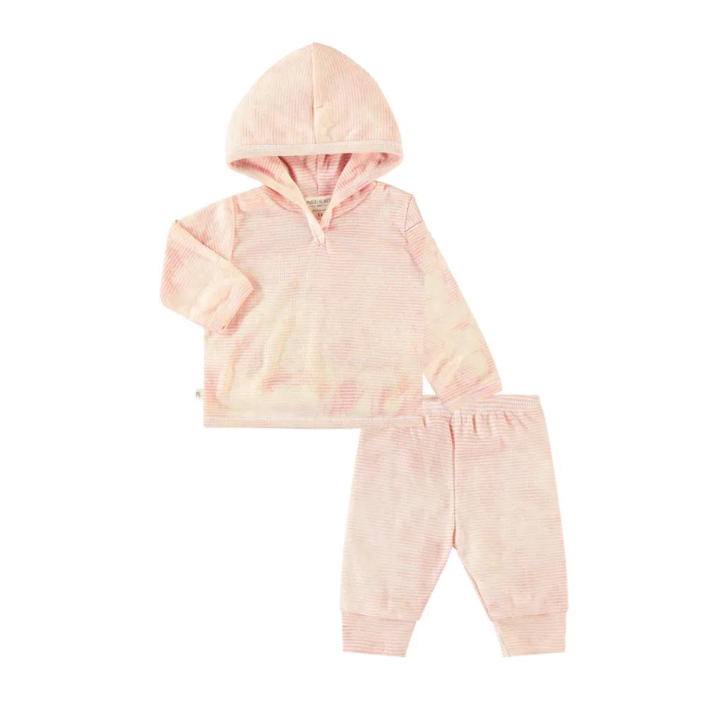 Baby Stripe Rib Marble Hoodie and Jogger