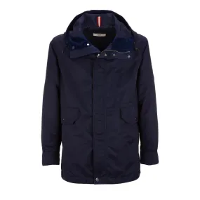 Bally Hooded Parka in Nylon with Bally Crest in Marine