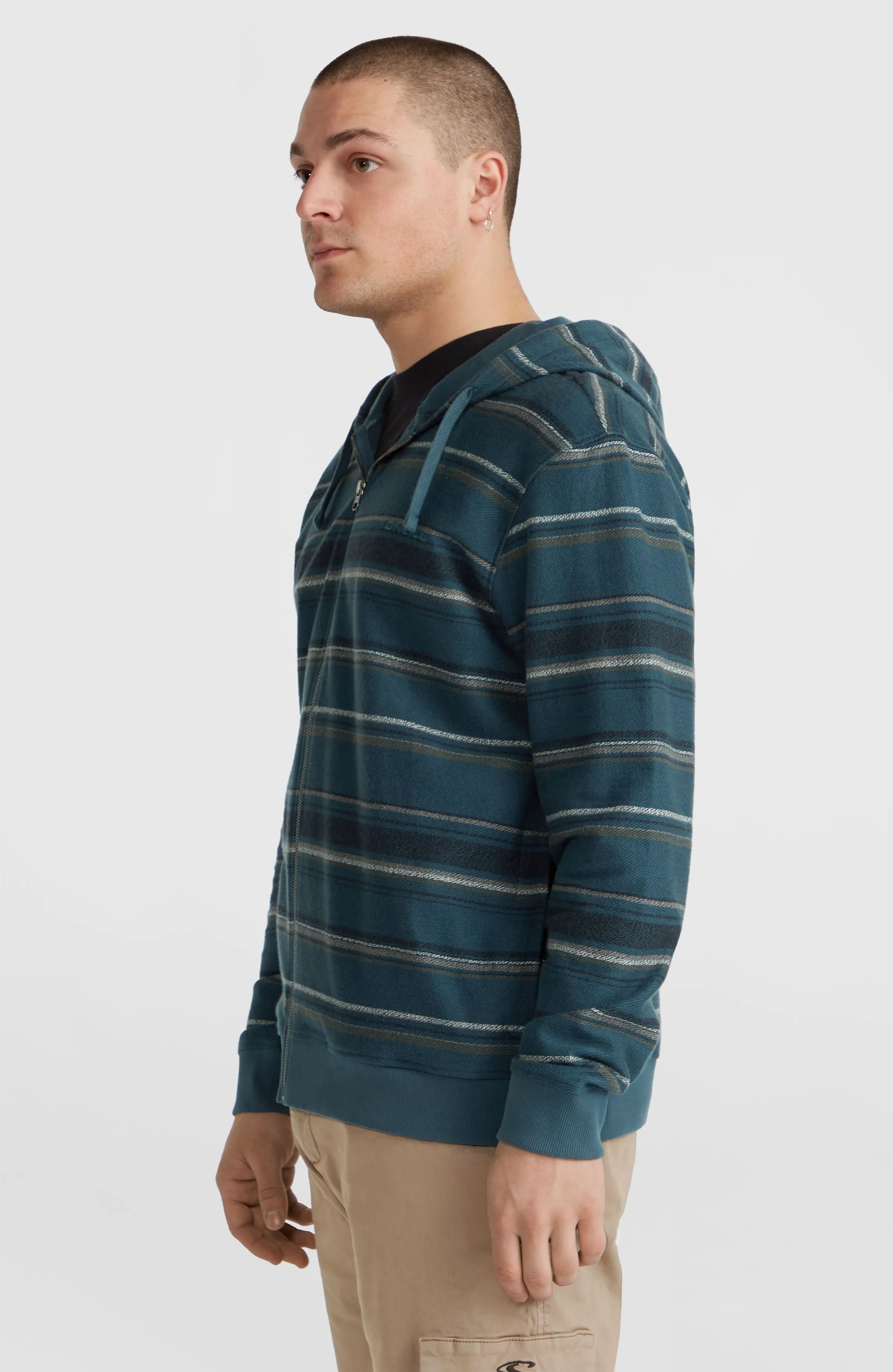 Bavaro Full-Zip Hoodie | Blue Ikat Stripe