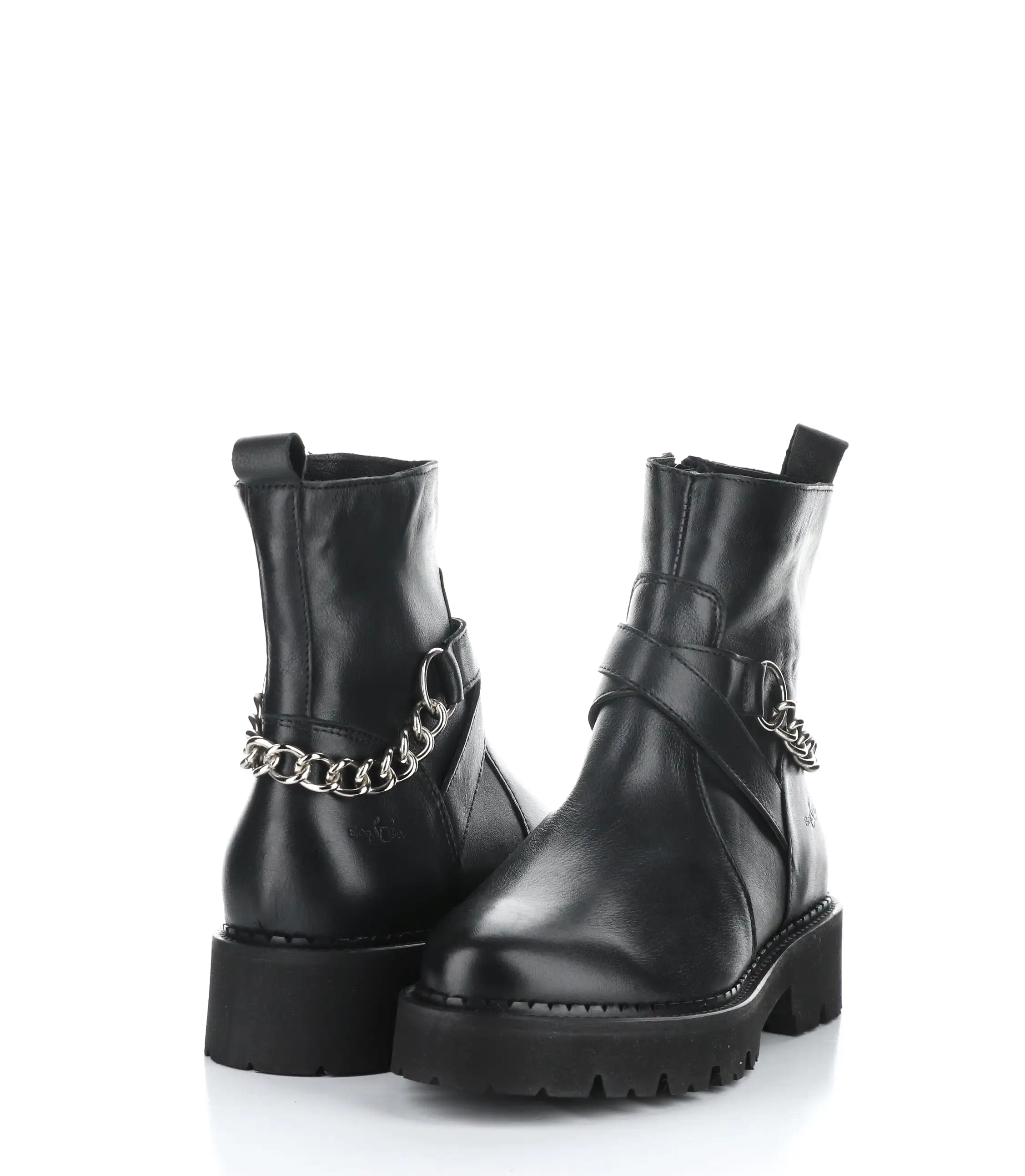 BEADS BLACK Round Toe Boots