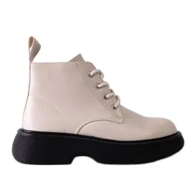 Beige Solis combat boots