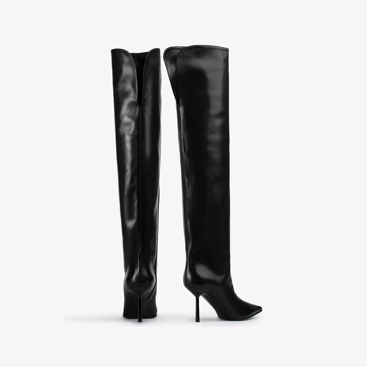 BELLA BOOT 80 mm Black nappa leather over-the-knee boot