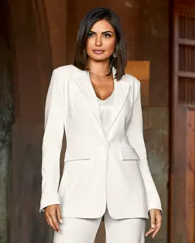 Beyond Travel Classic Boyfriend Blazer Jacket Ivory Coast