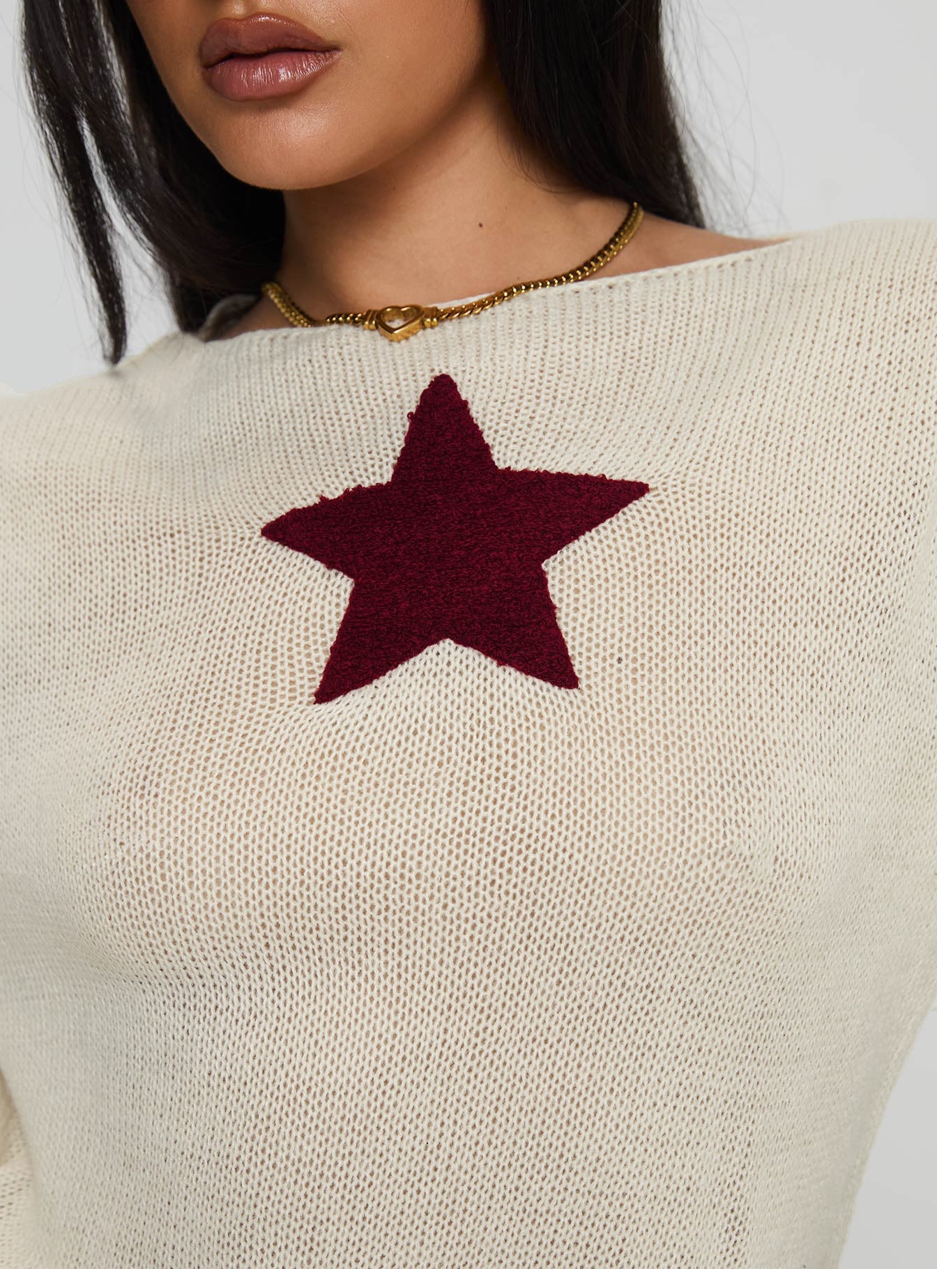 Big Star Knit Sweater Cream