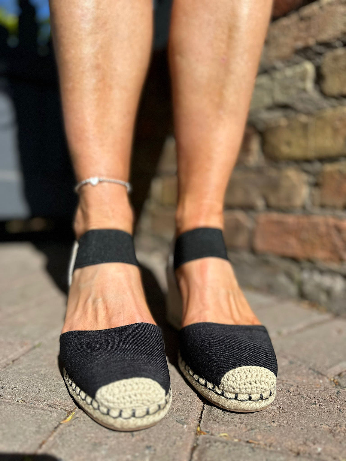 Black Espadrille Wedge Shoes