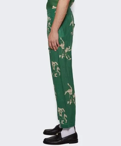 Bode Football Silhouette Pajama Pants Green