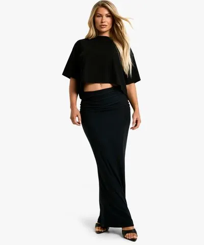 boohoo Womens Super Soft Waist Maxi Skirt