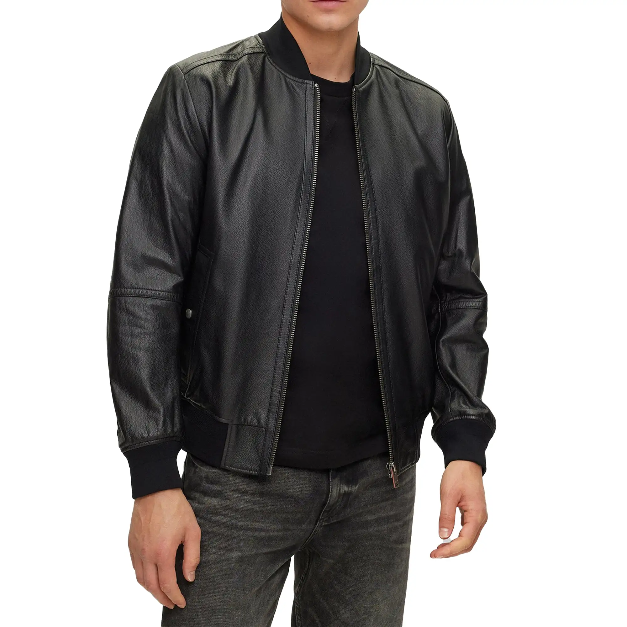 Boss Jogipi Leather Jacket - Black