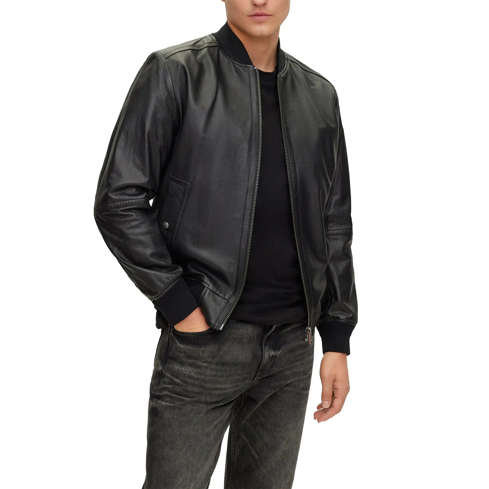 Boss Jogipi Leather Jacket - Black