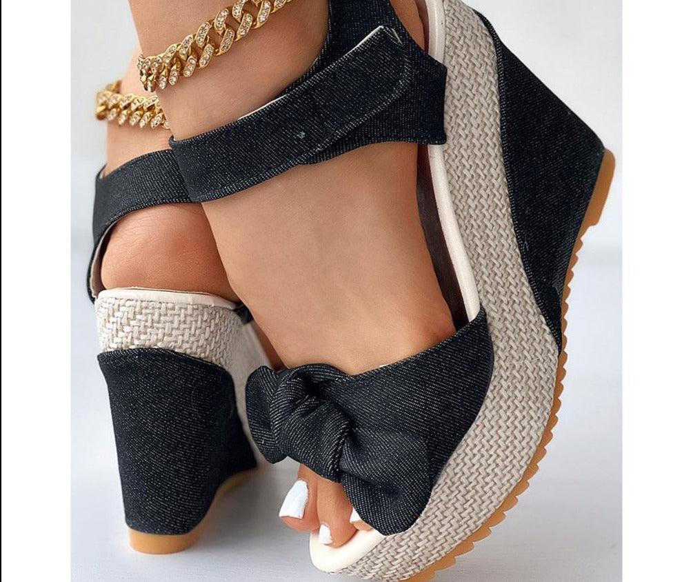 Bowtie Wedge Sandal Shoes