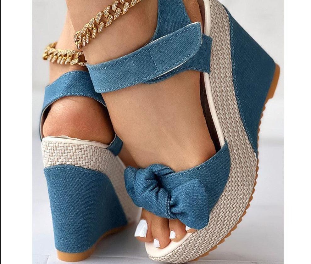 Bowtie Wedge Sandal Shoes