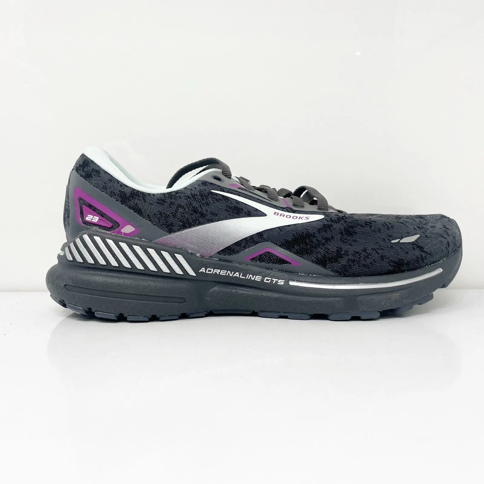 Brooks Womens Adrenaline GTS 23 1203811D072 Black Running Shoes Sneakers Sz 8.5D