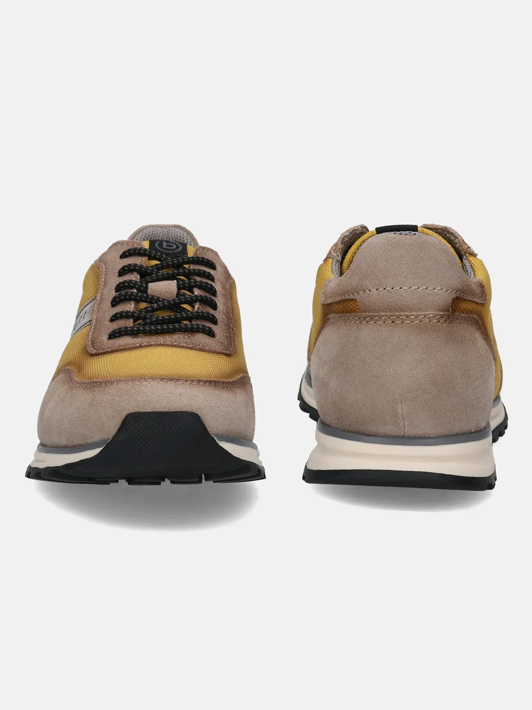 bugatti Taupe & Yellow Suede Sneakers