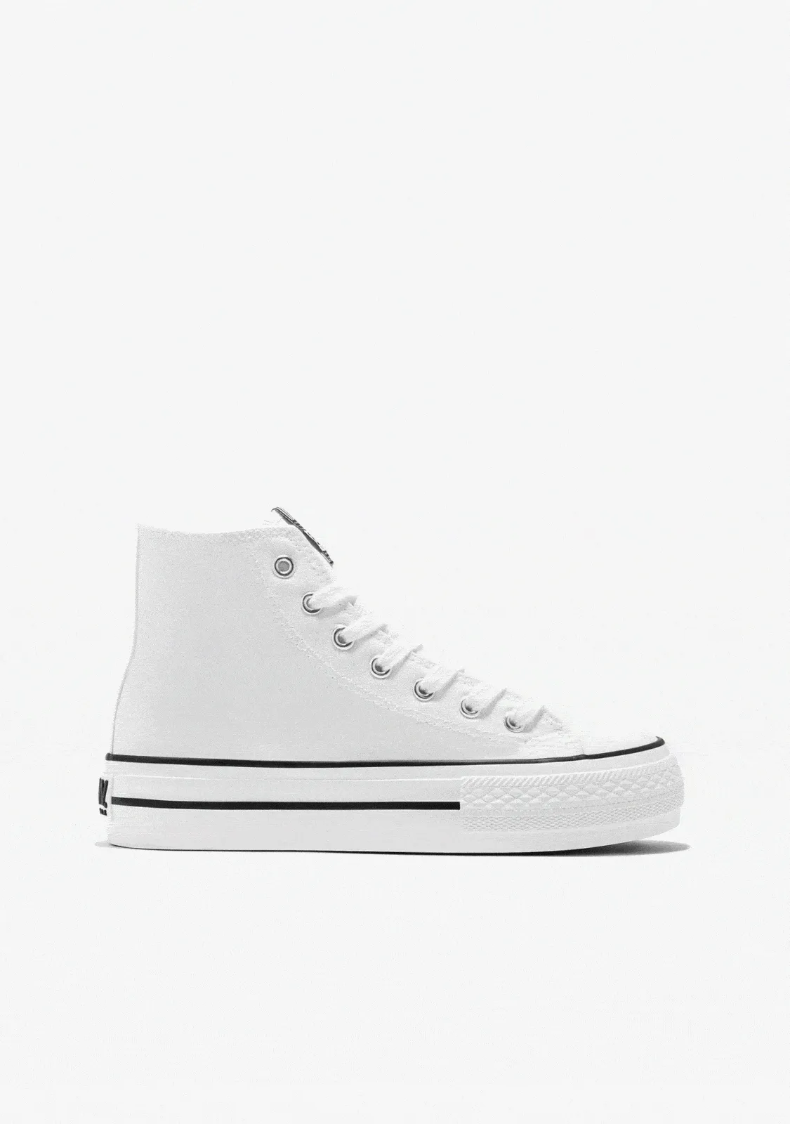 B&W White Hawai Solar Hi-Top Sneakers