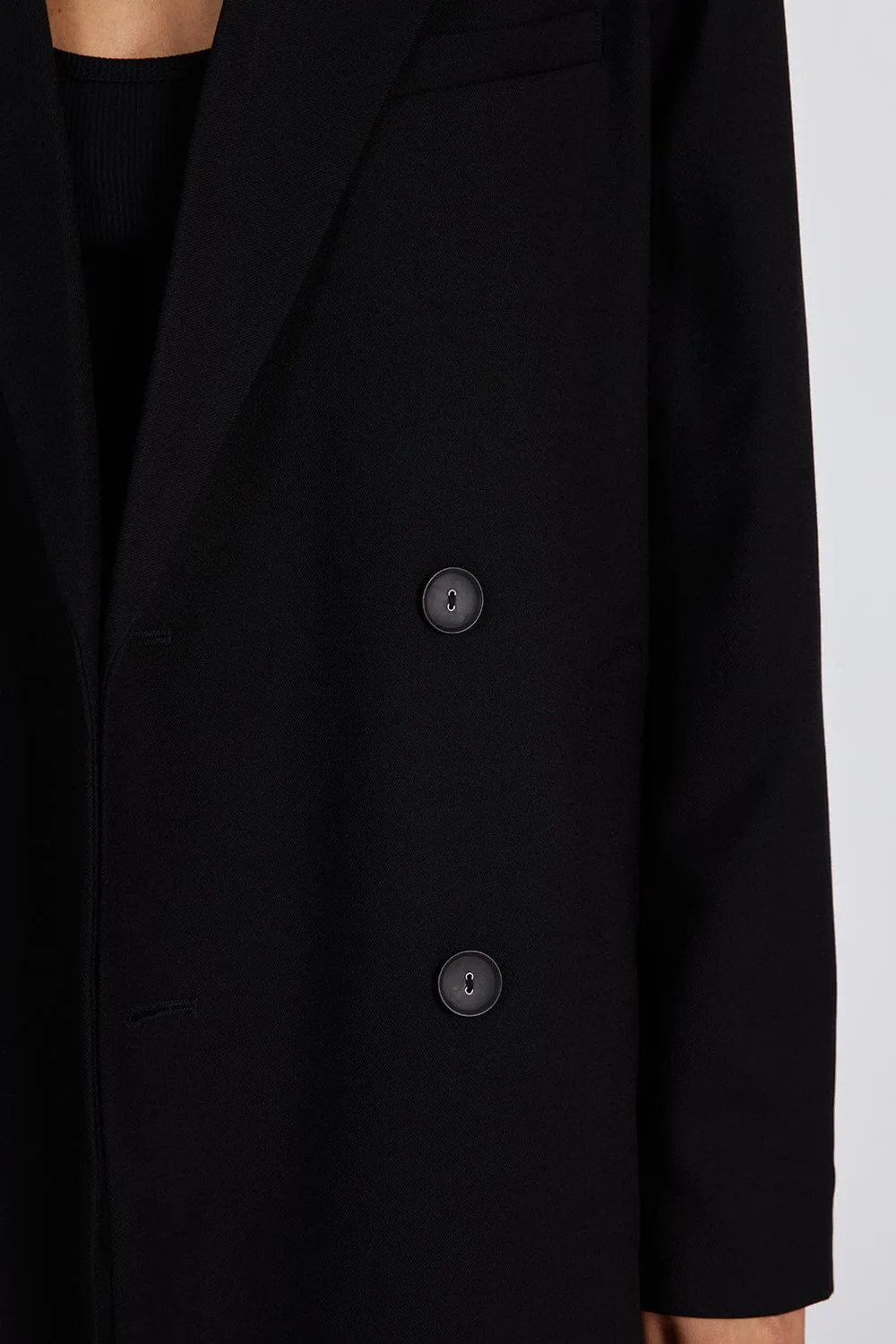 CELINA BLACK WOOL BLEND COAT