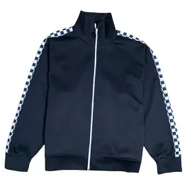 CHECKERED SLEEVE TRACK JACKET BLACK