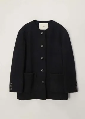 Collarless Jacket - Black