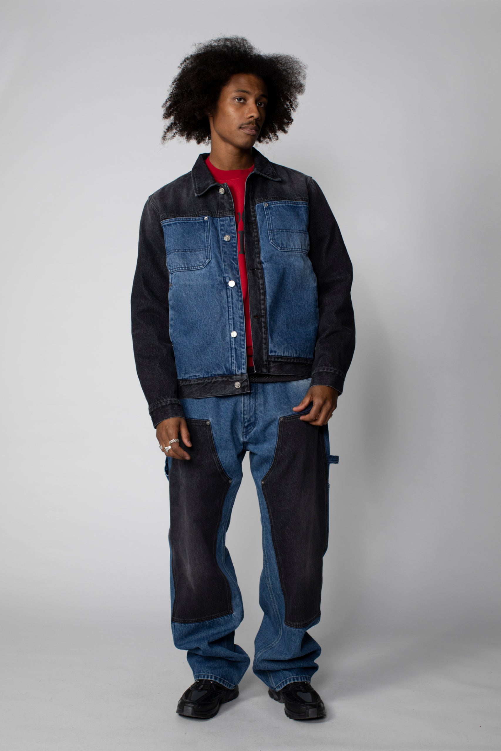 Colourblocked Denim Work Jacket