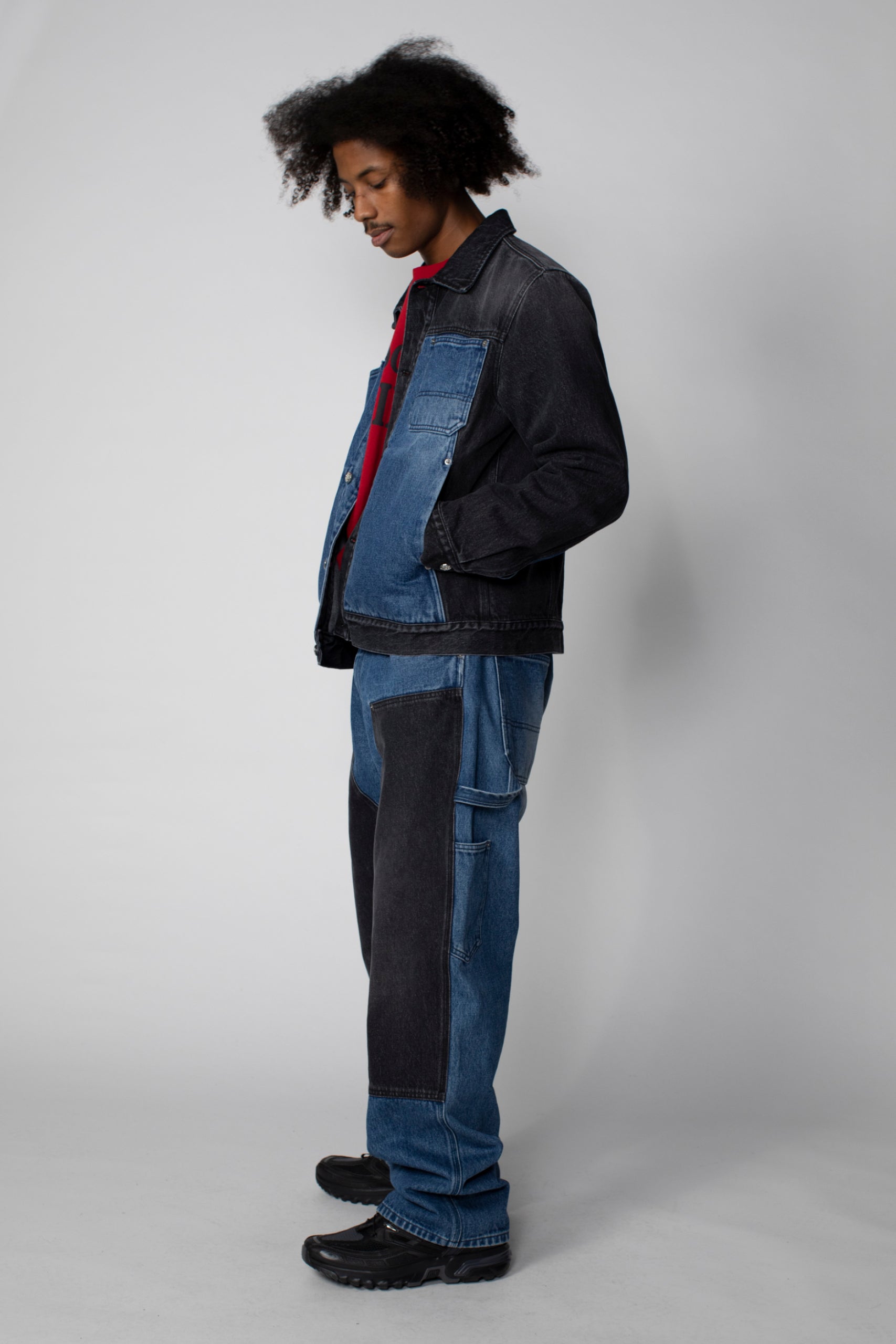 Colourblocked Denim Work Jacket