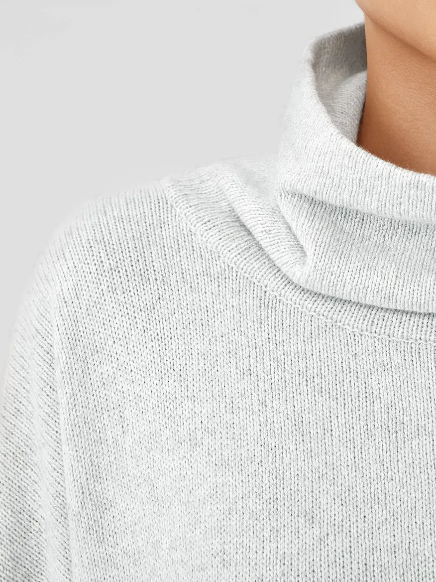 COTTON AND RECYCLED CASHMERE TURTLENECK BOX TOP