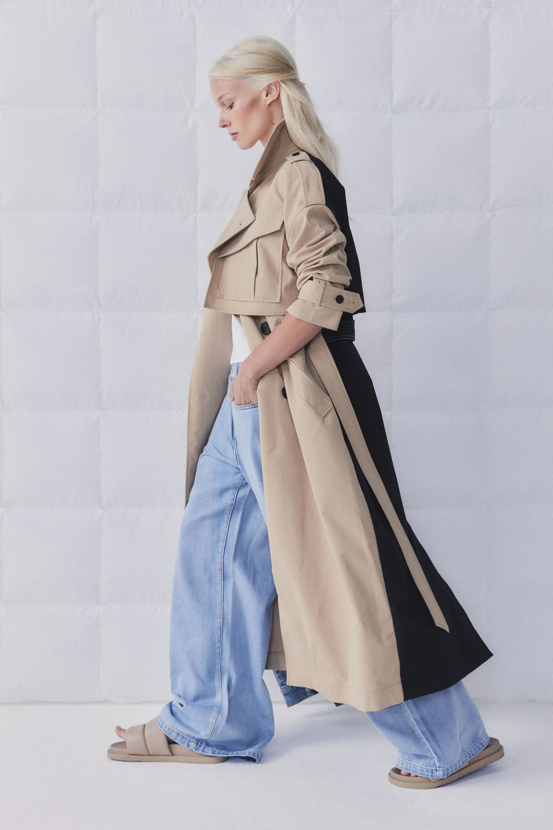 D-Luxe Contrast Trench Coat