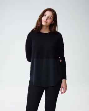 Dalia Mixed Media Sweater - Black