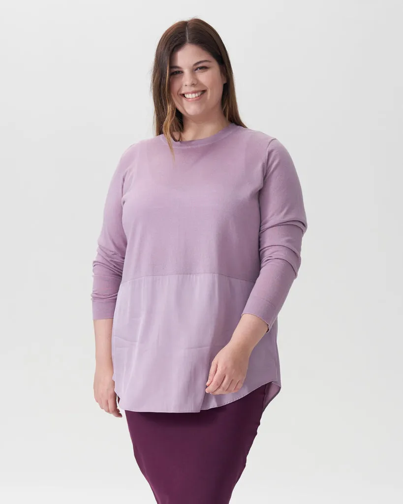 Dalia Mixed Media Sweater - Orchid