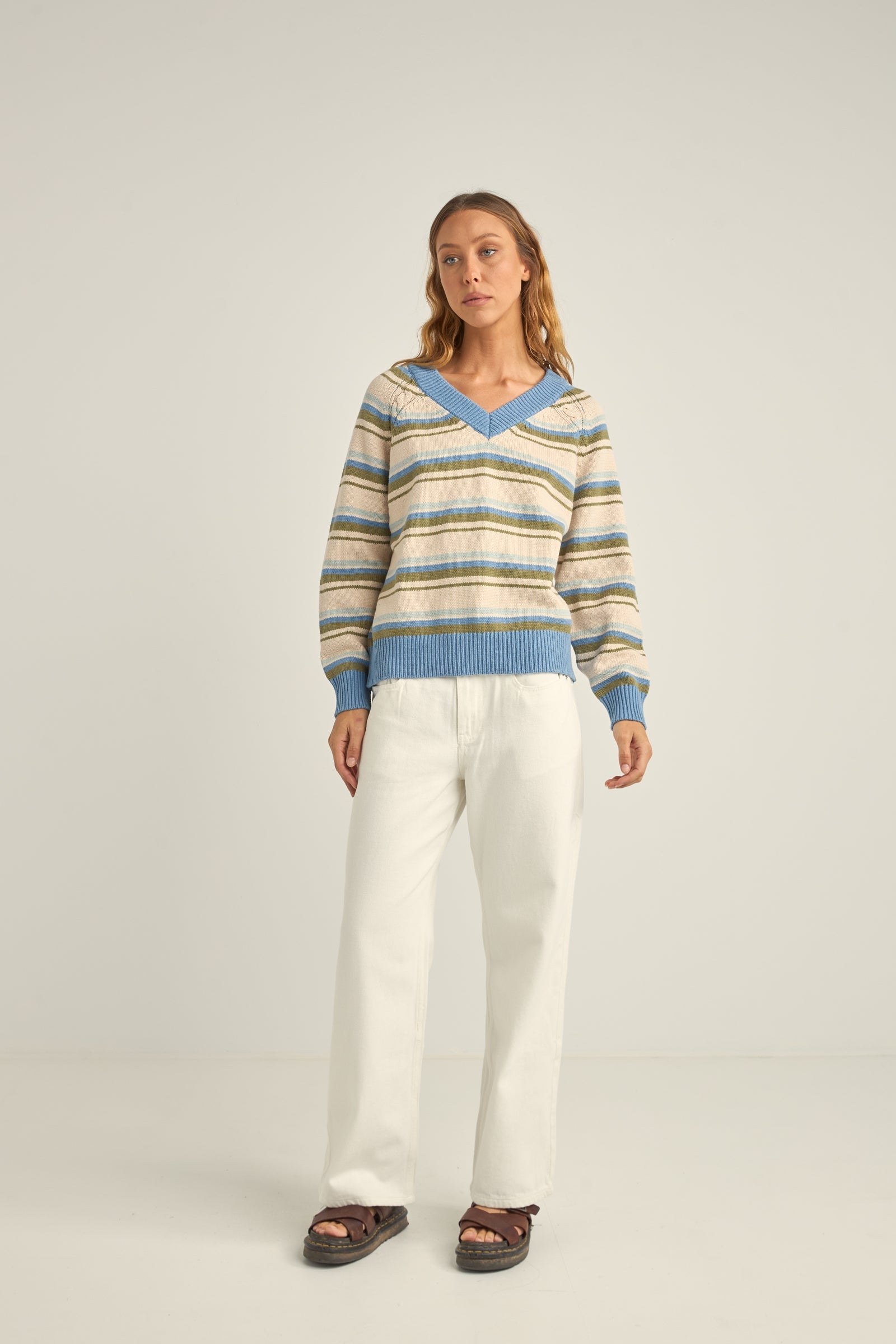 Distant Shores Striped Sweater Blue Stripe