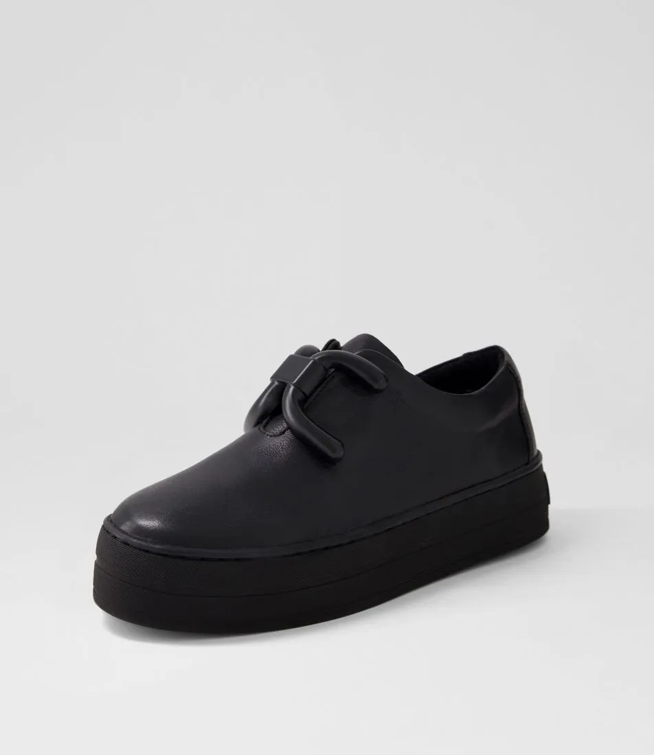 DJANGO & JULIETTE Shena Black Leather Sneakers