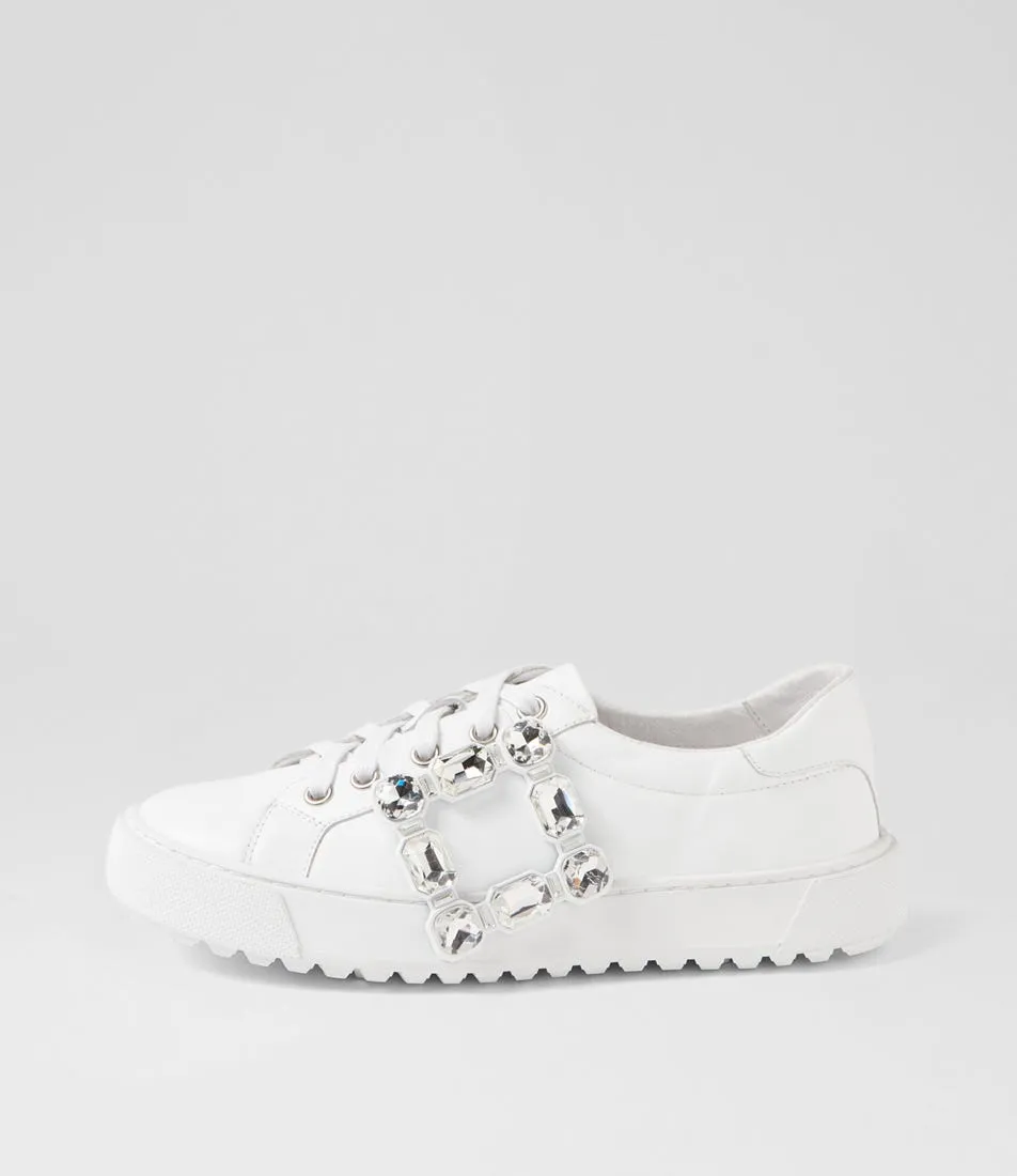 DJANGO & JULIETTE Tamir White Leather Sneakers