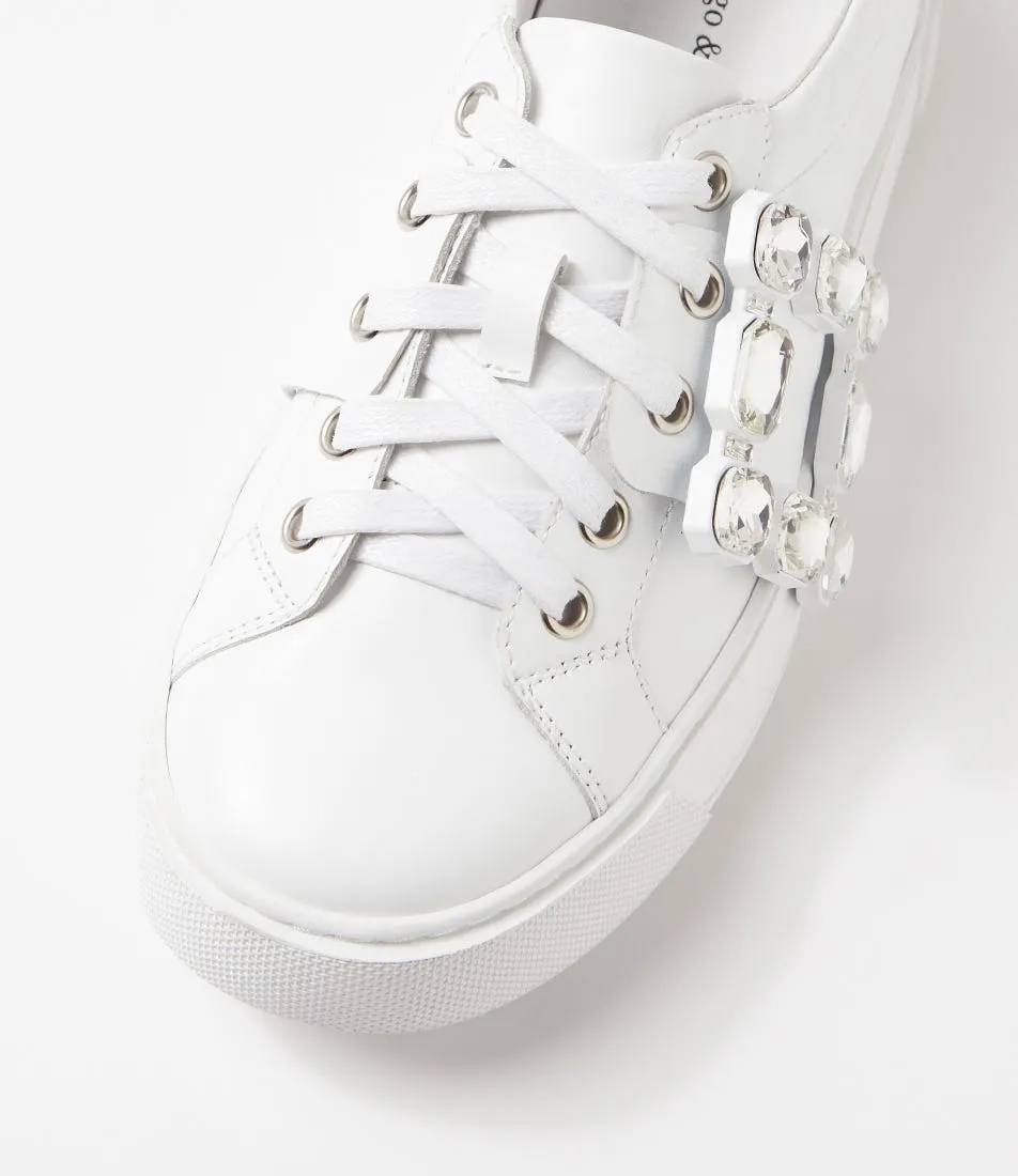 DJANGO & JULIETTE Tamir White Leather Sneakers