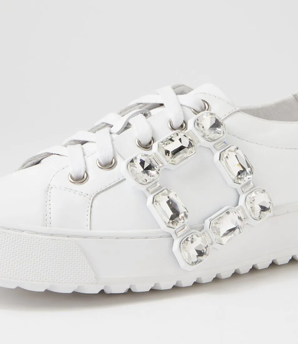 DJANGO & JULIETTE Tamir White Leather Sneakers