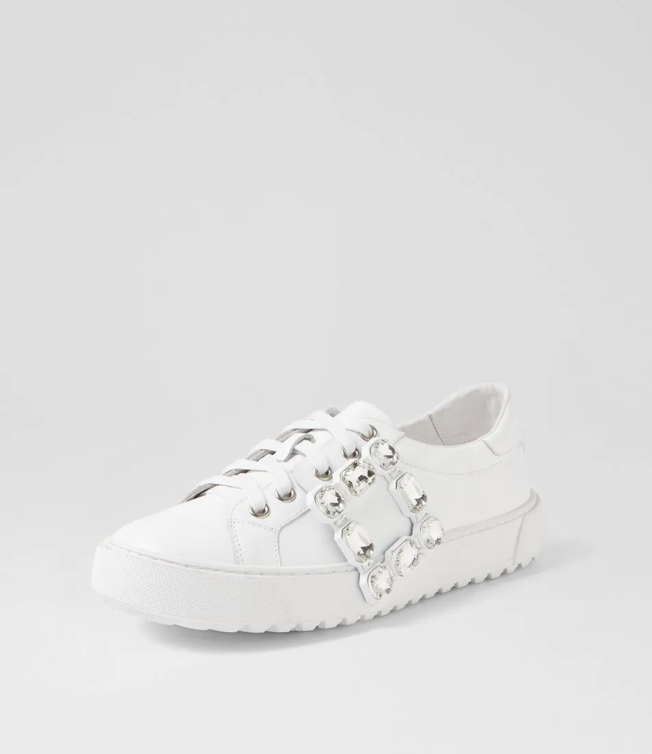 DJANGO & JULIETTE Tamir White Leather Sneakers