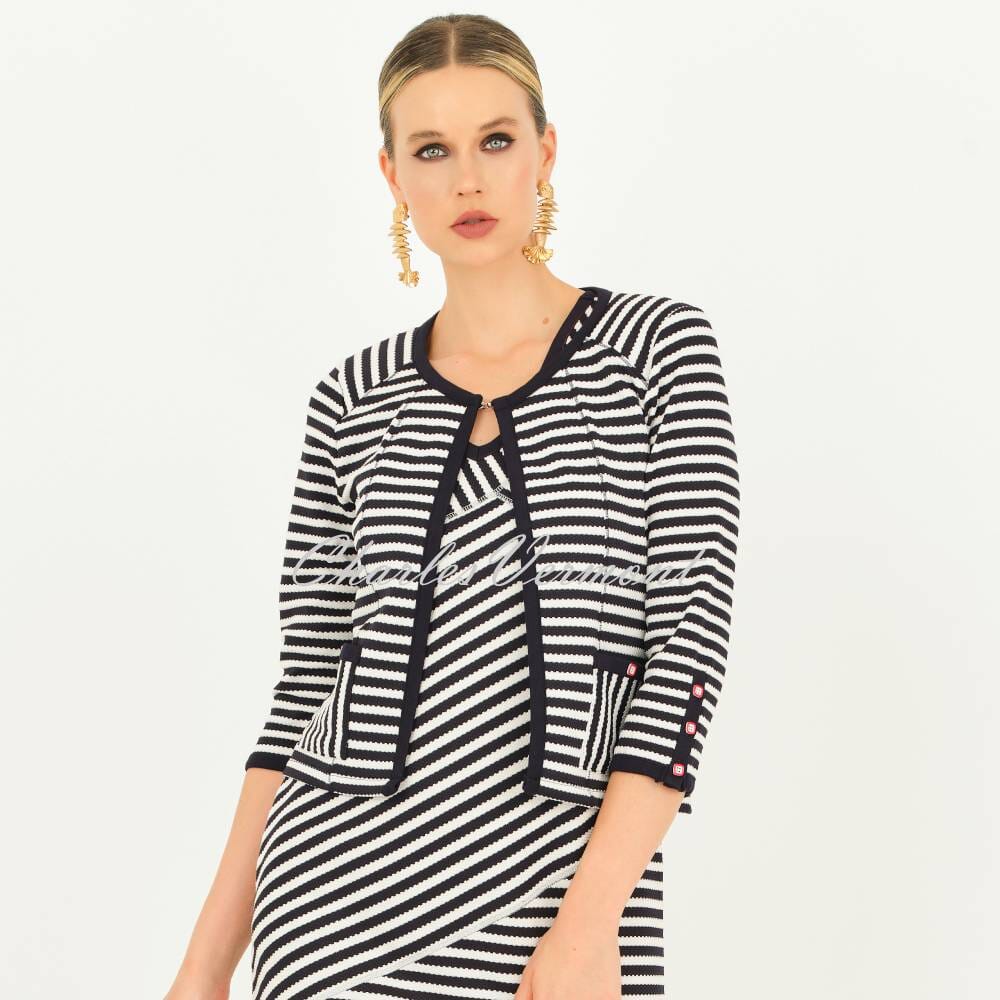 Dolcezza Striped Cover Up Jacket - Style 23106