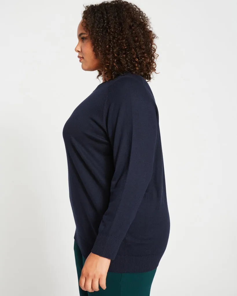 Eco Relaxed Core Sweater - Navy