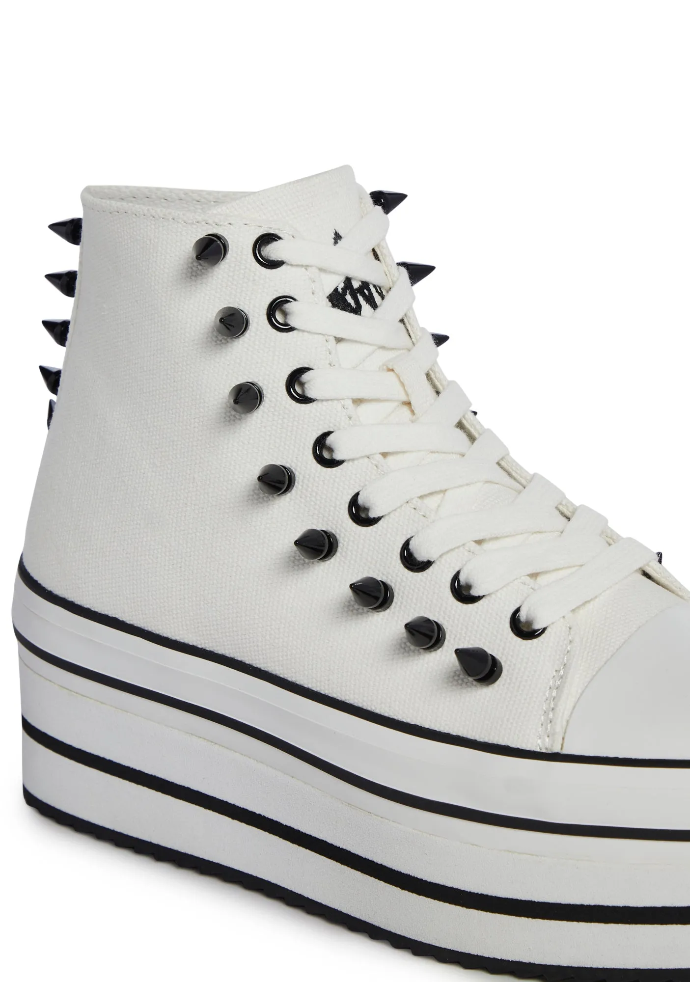 Elevation Spike Platform Sneakers - White-