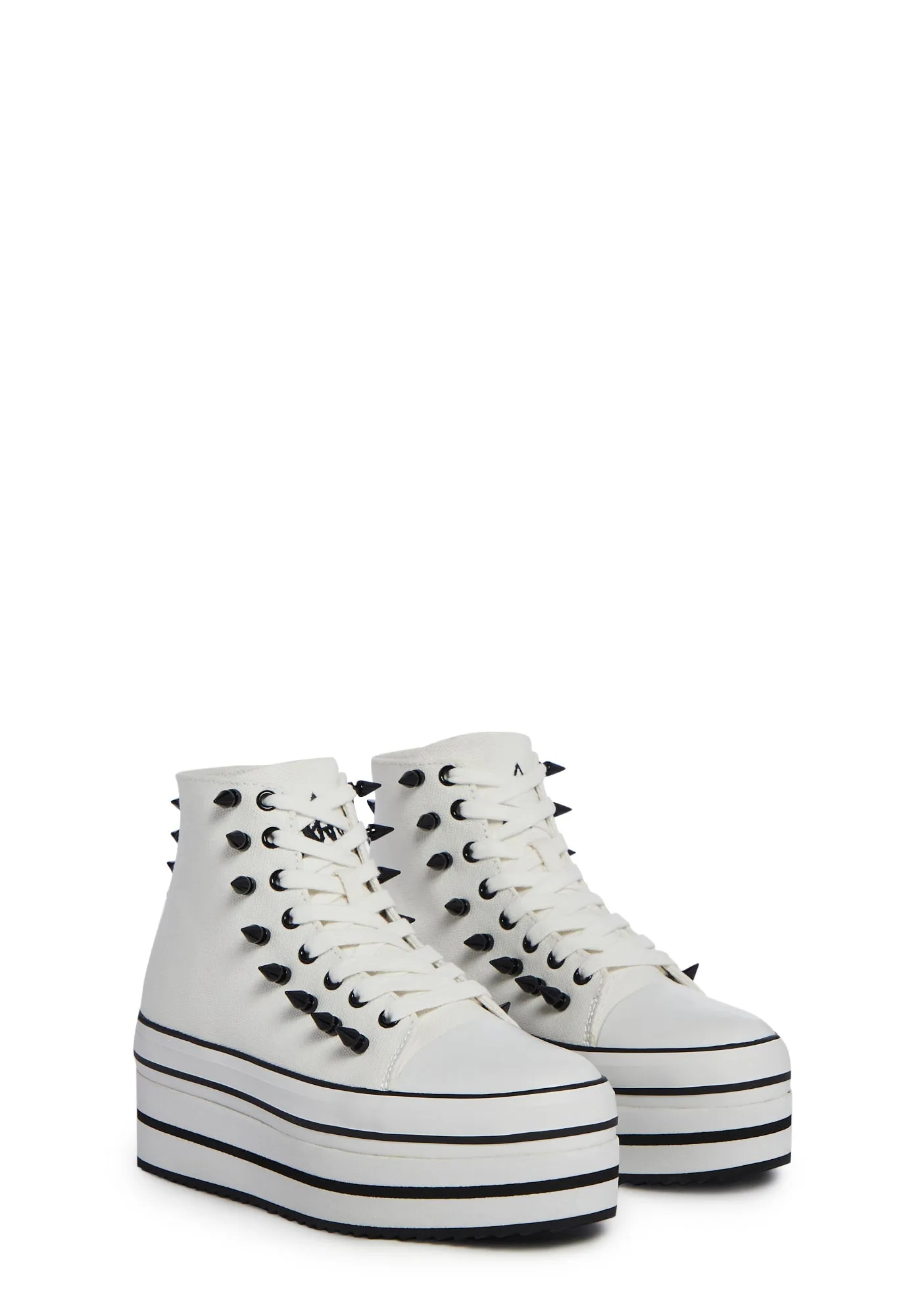 Elevation Spike Platform Sneakers - White-