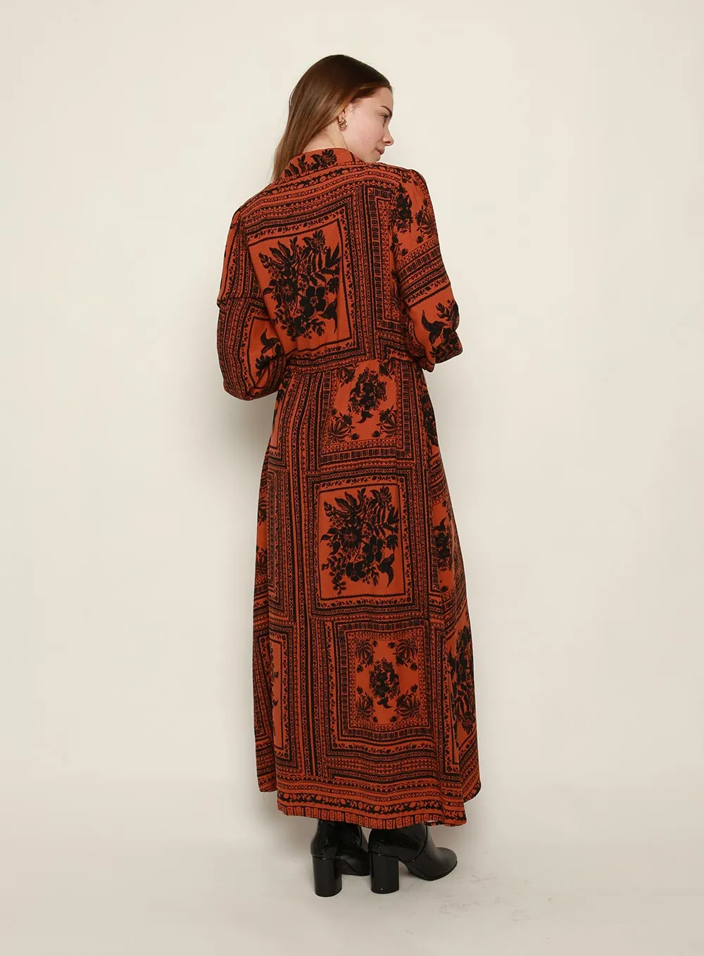 Everest Midi Dress-CHOCOLATE