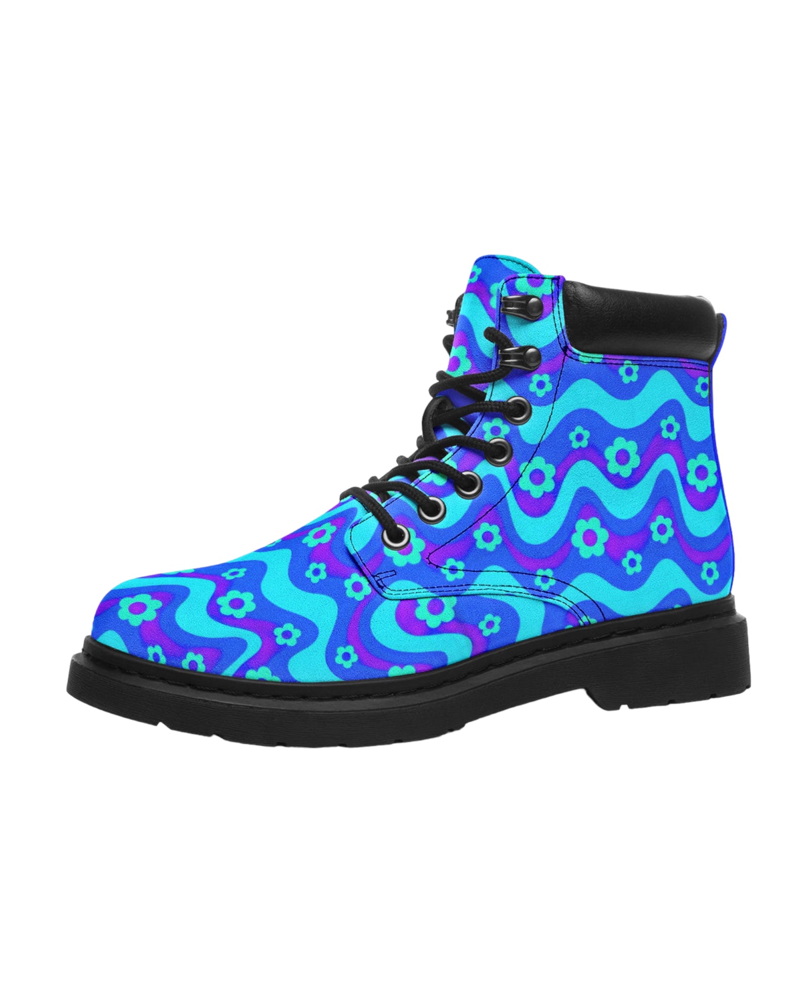 Flower Power Blue Festival Boots