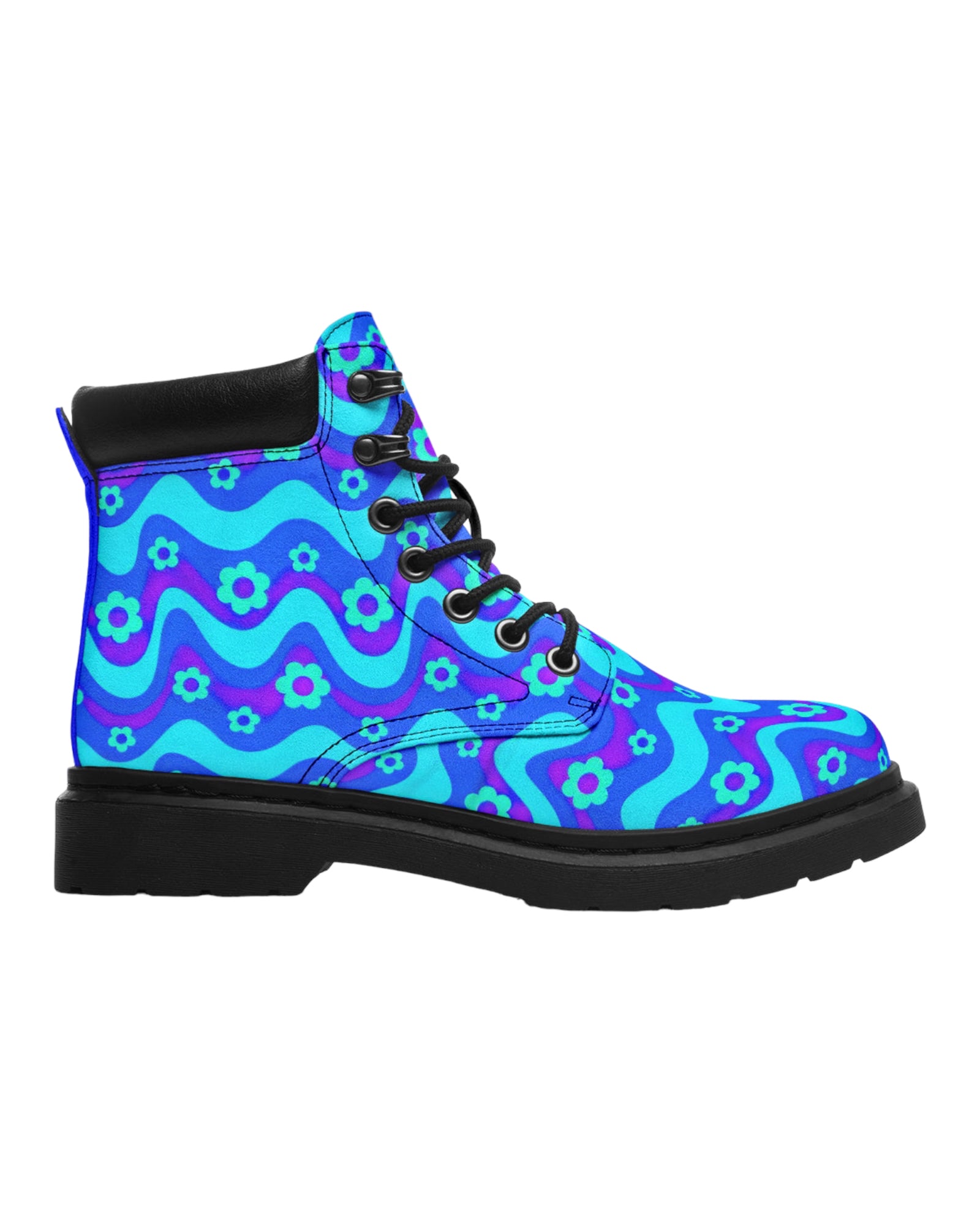 Flower Power Blue Festival Boots