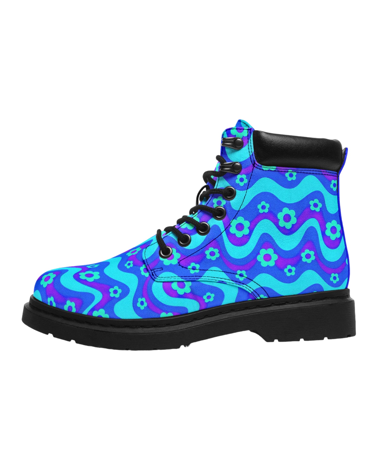 Flower Power Blue Festival Boots