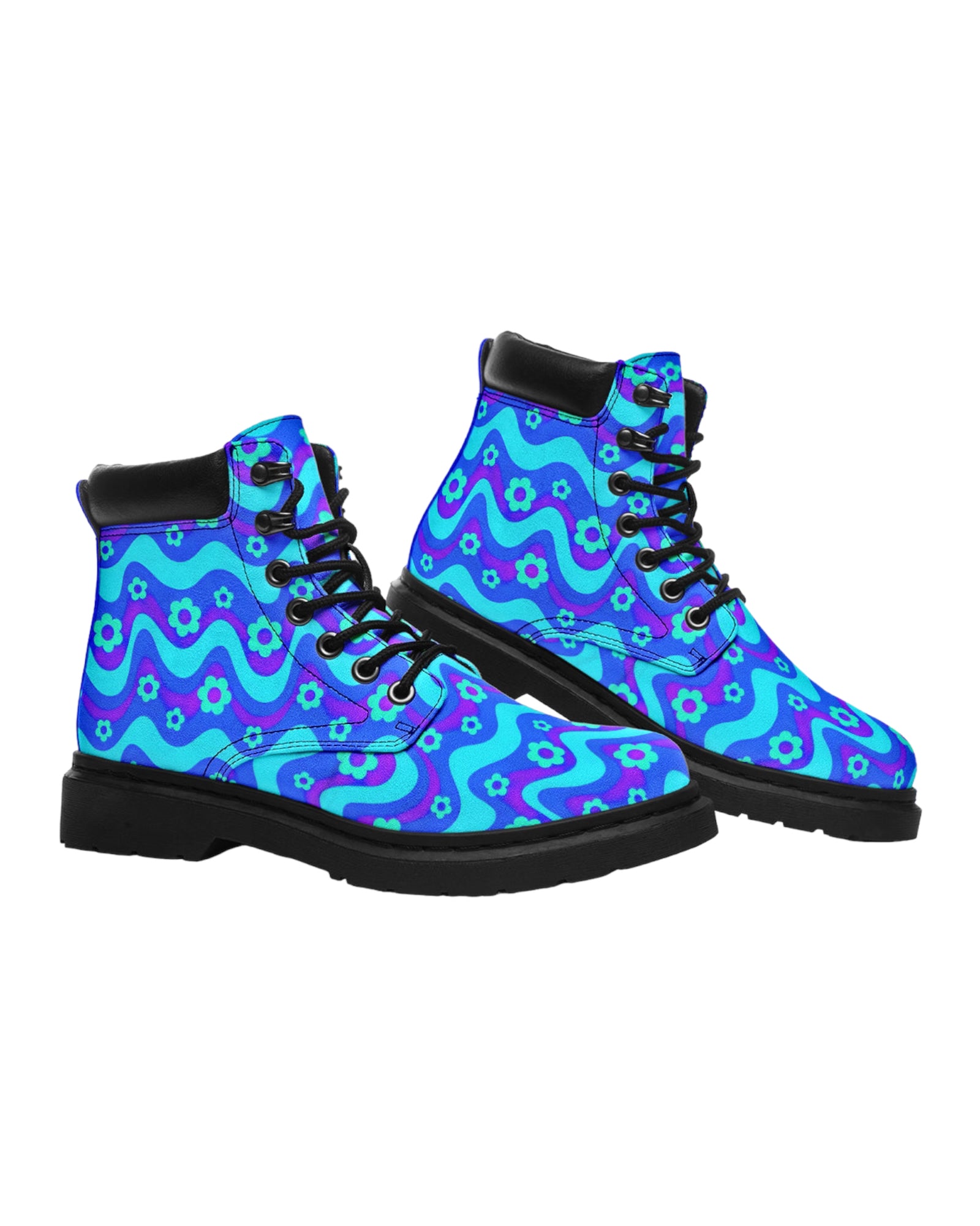 Flower Power Blue Festival Boots