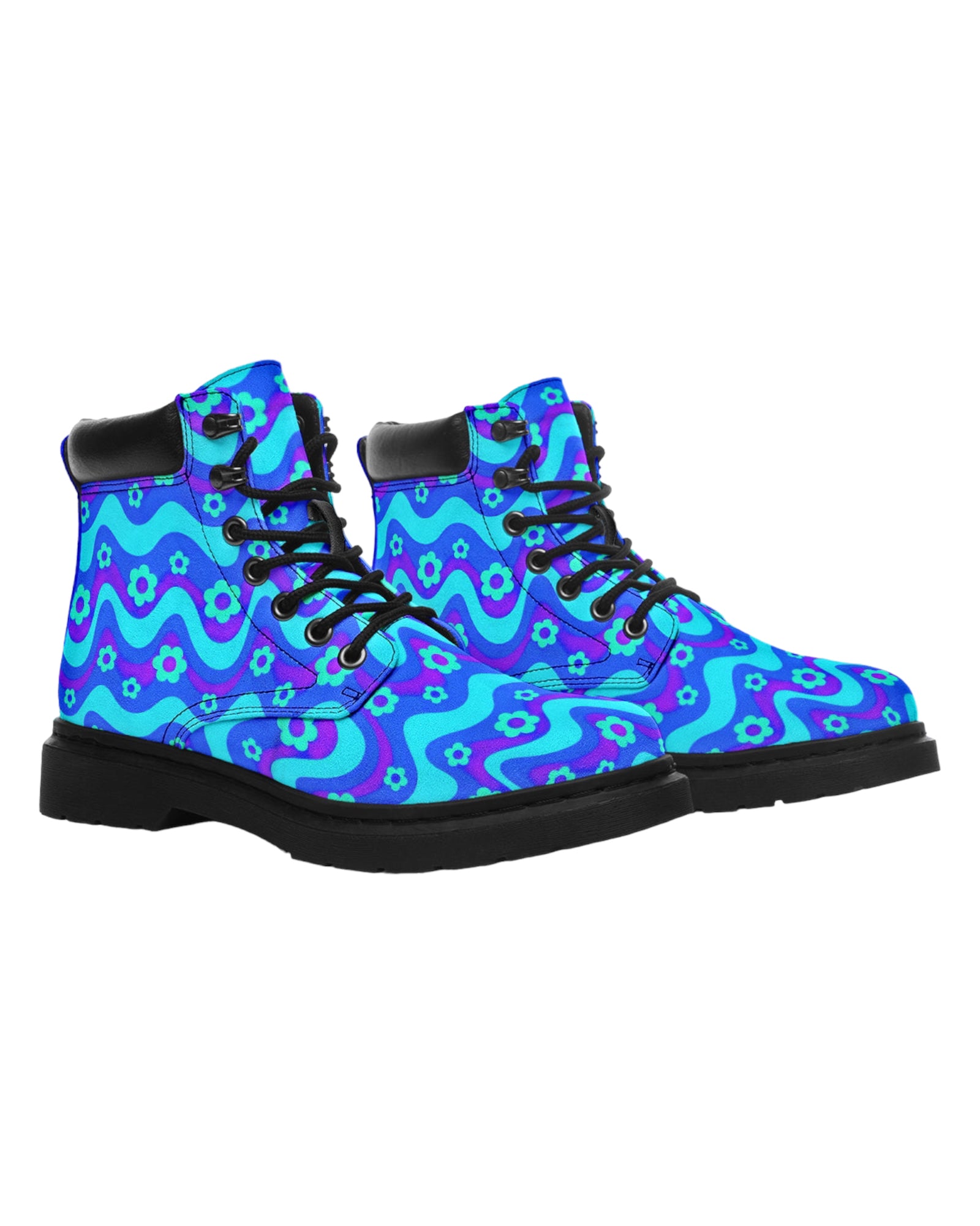 Flower Power Blue Festival Boots