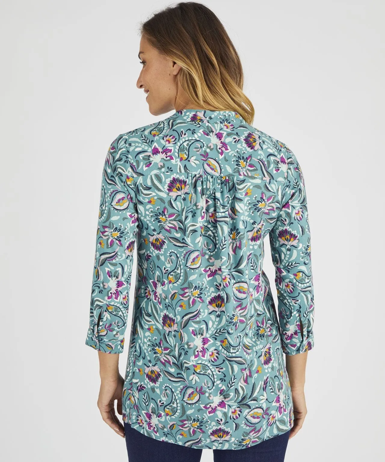 Front Pleated Printed Tunic